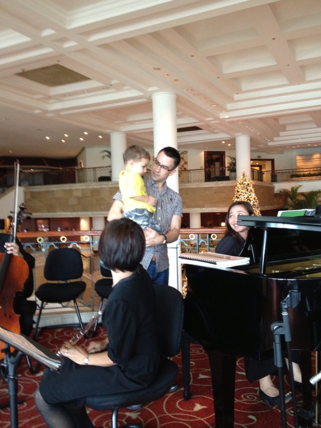 Evan enjoyed listening to the different instruments 