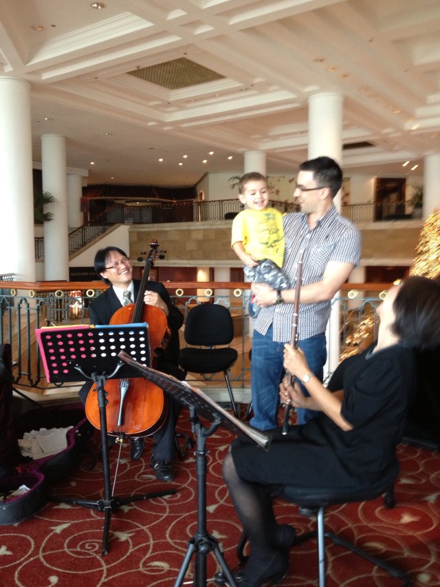 The musicians were super friendly and played for Evan 