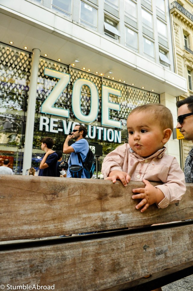 A Baby in Champs Elysees