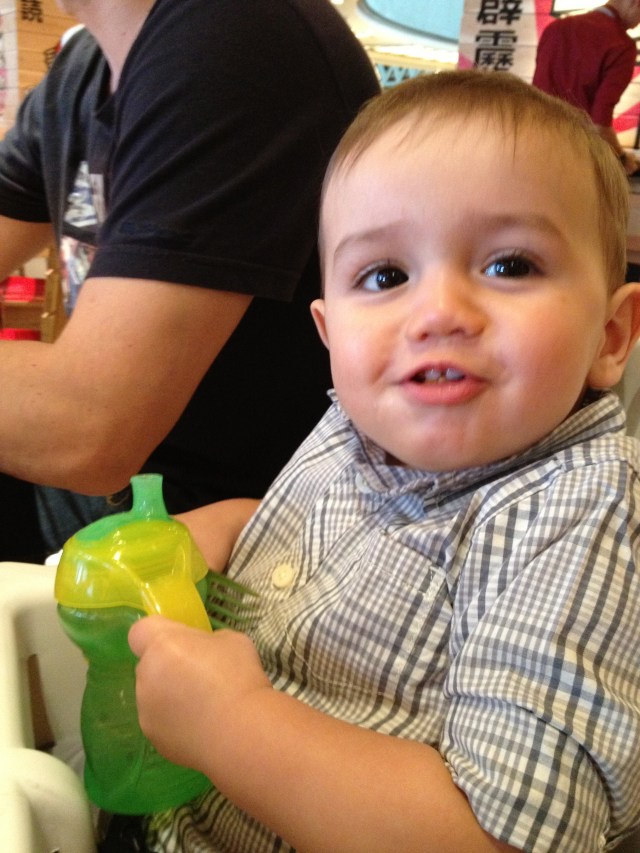 Josh enjoying the food