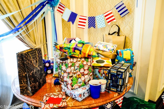 Josh was very grateful for all the cool presents. 