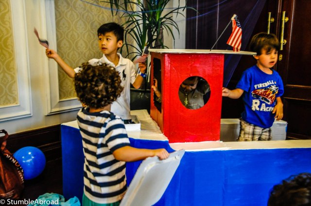 Fun playing with the boat