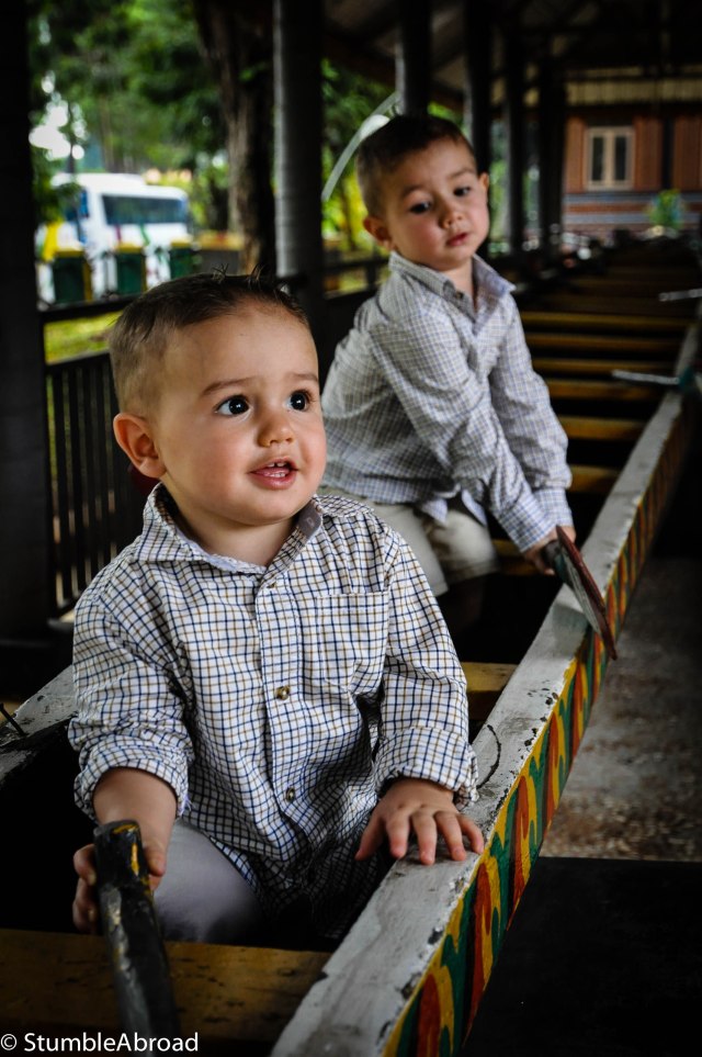 On a traditional boat 