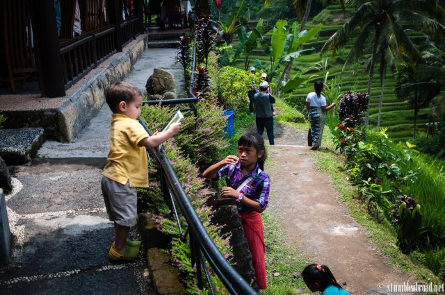 Talking to the local girls 