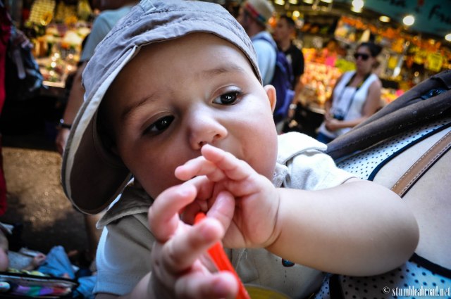 Joshua enjoying a fresh fruit juice. 