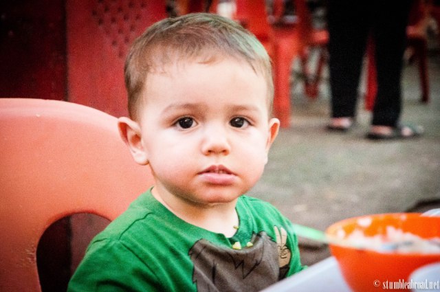 Waiting for his food