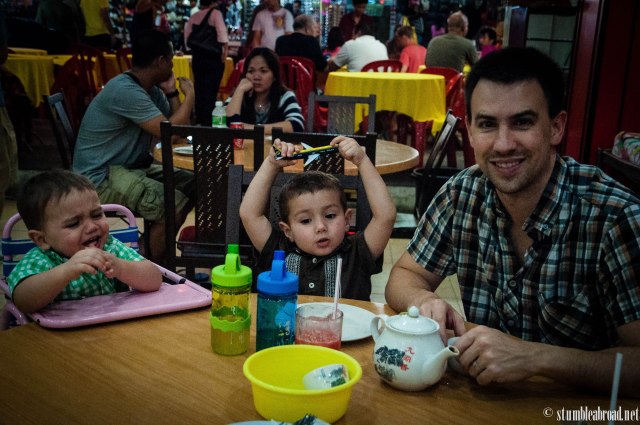 A hungry boy, an excited boy and a happy boy.