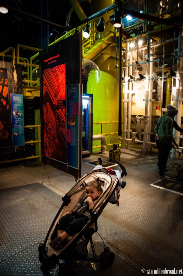 Joshua in the middle of the platform