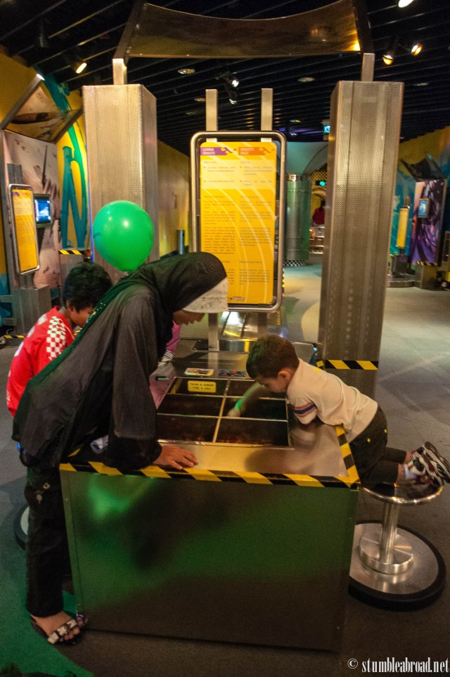 Checking out the race car parts