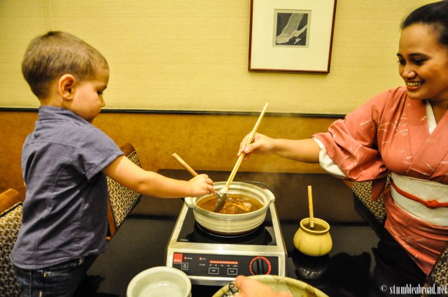 Evan helping with the food prep. 