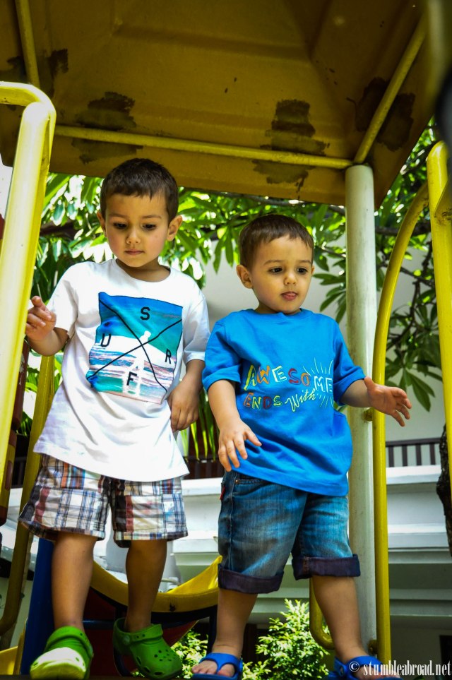 The boys were having a great time