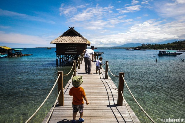 Walking towards the boutique 