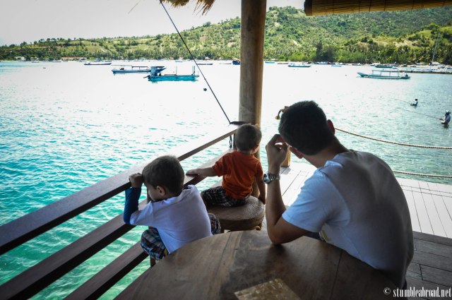 The boys taking a break