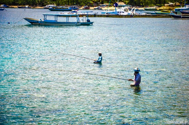 Evan was super impressed by the fishermen 