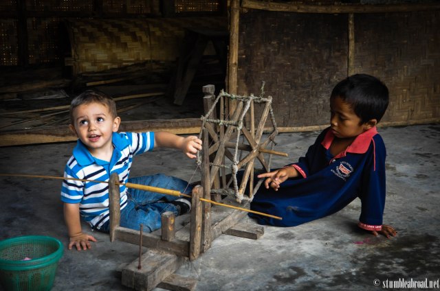 Josh playing with the thread