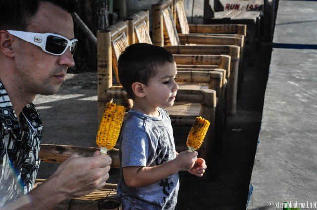 Enjoying the view and the food