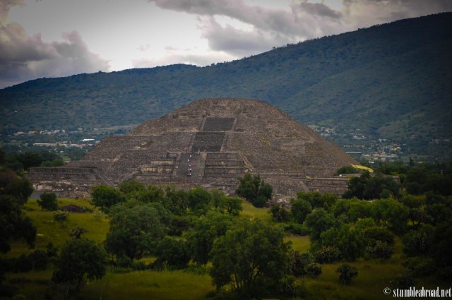 The Pyramid of the Moon as seen from the Pyramid of the Sun
