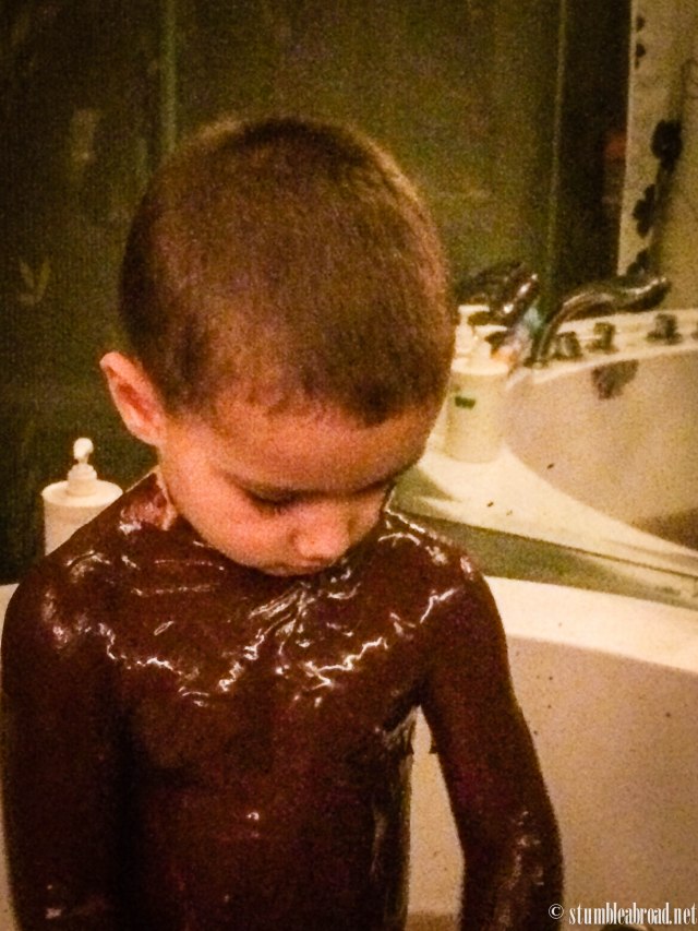 His skin was so soft afterwards, and it smelled yummy! 