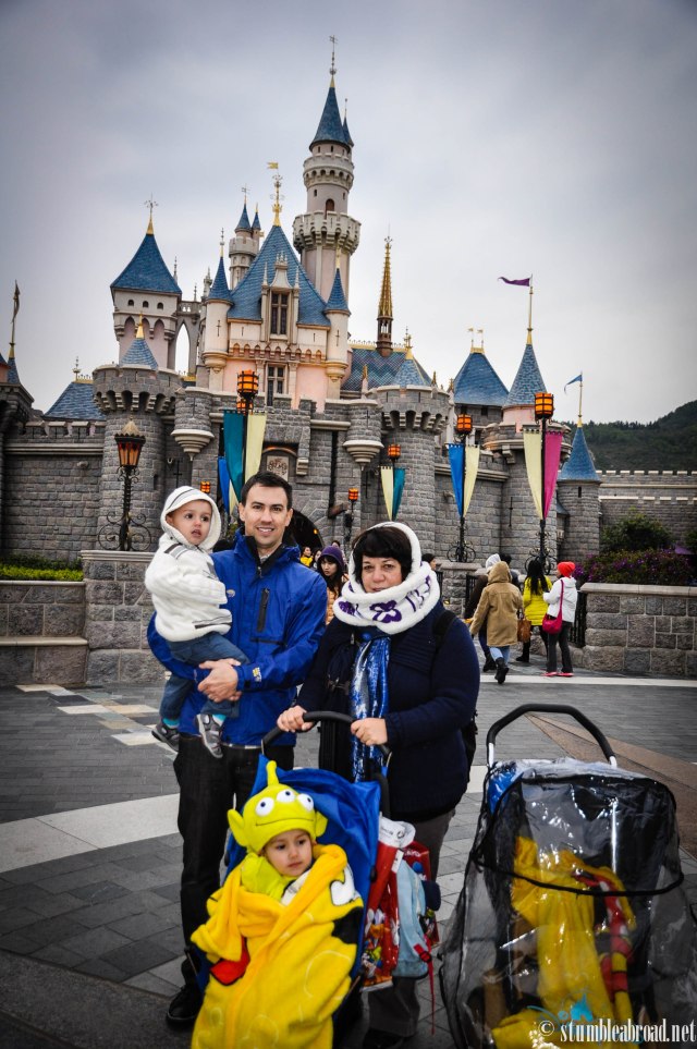 With the castle in the background.